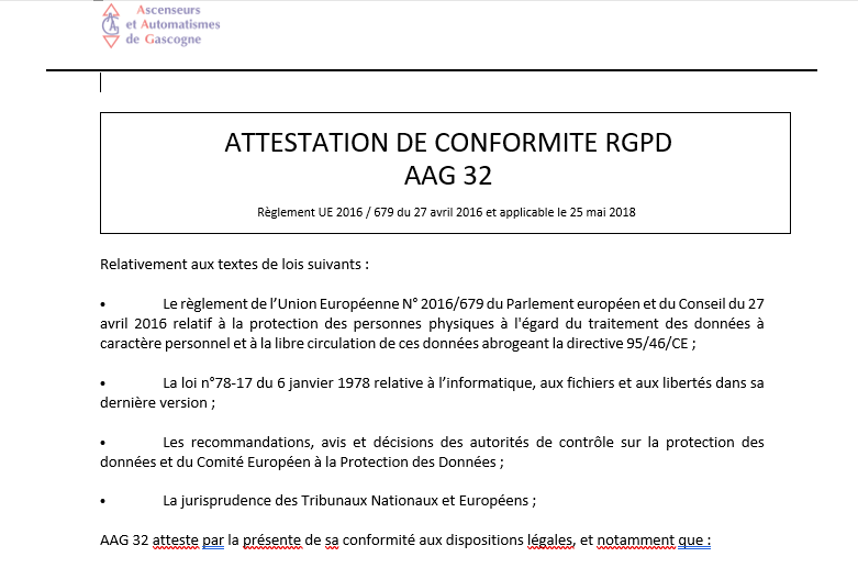 mise en conformité rgpd AAG